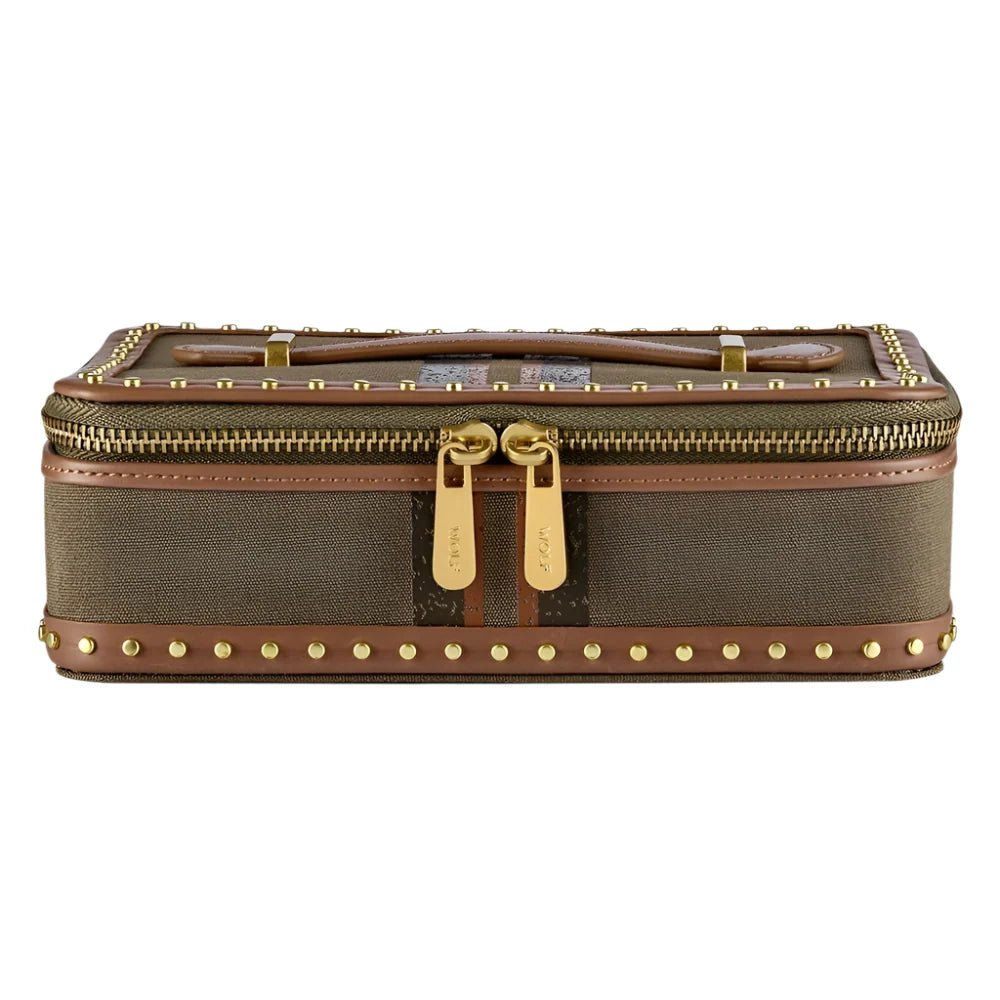 Wolf Ida Travel Zip Khaki Jewellery Case - Aurum Jewels