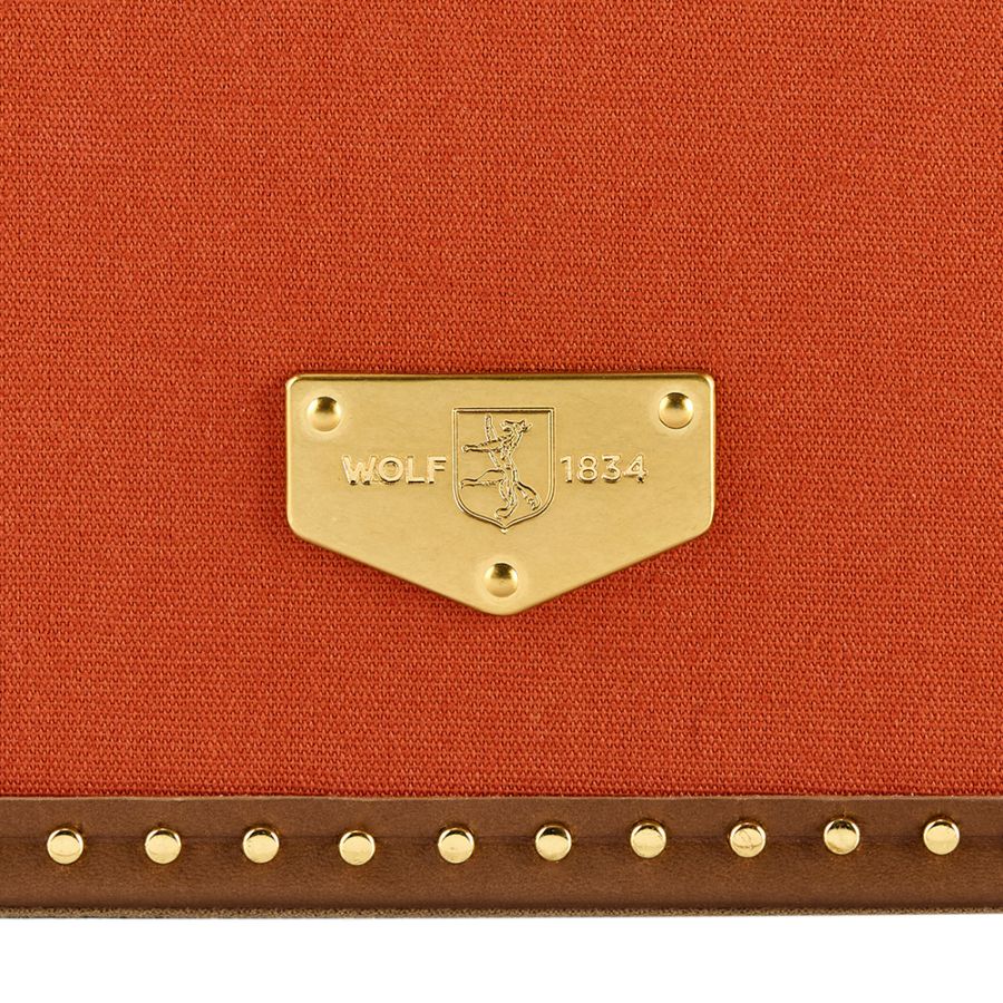 WOLF Ida Trunk Jewellery Box Orange - Aurum Jewels