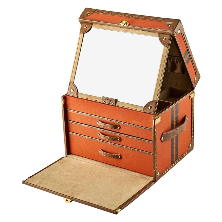 WOLF Ida Trunk Jewellery Box Orange - Aurum Jewels