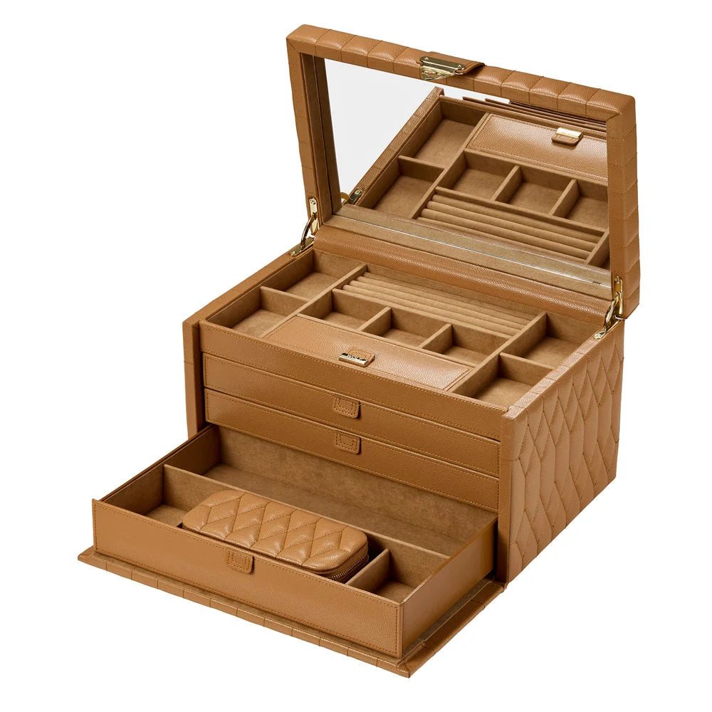Wolf Lauren Large Jewellery Box Caramel - Aurum Jewels
