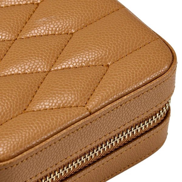 Wolf Lauren Zip Travel Case Caramel - Aurum Jewels