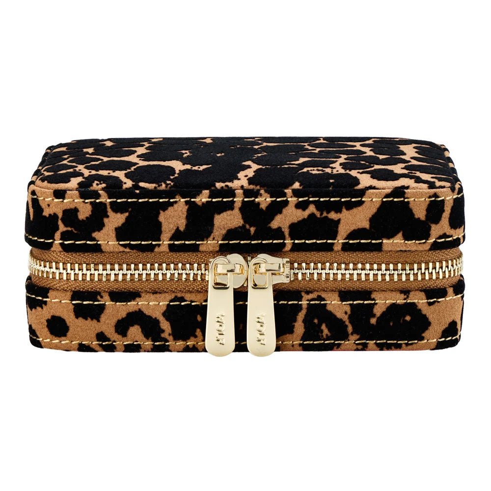 Wolf Savanna Leopard Print Jewellery Zip Case - Aurum Jewels