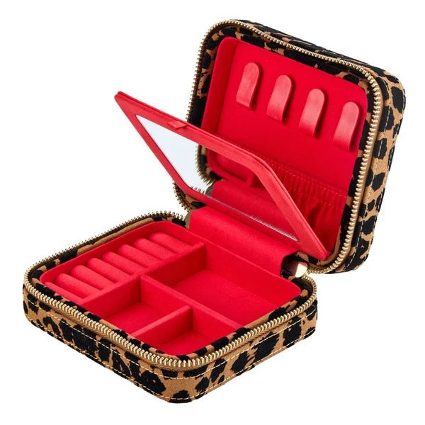 Wolf Savanna Leopard Print Jewellery Zip Case - Aurum Jewels